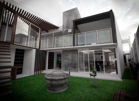 Casa moderna con jardin al frente