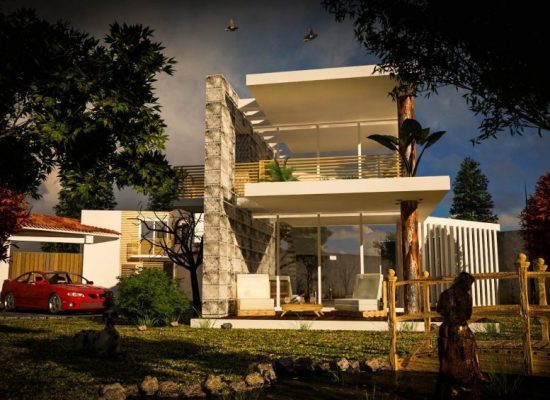 Render de Casa contemporanea de día